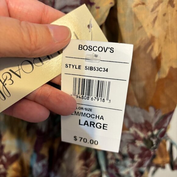 Figueroa and Flower Mocha Floral Print Peasant Maxi Dress - Picture 5 of 13